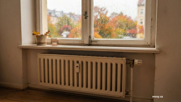 Radiator pod oknem s termostatickou hlavici
